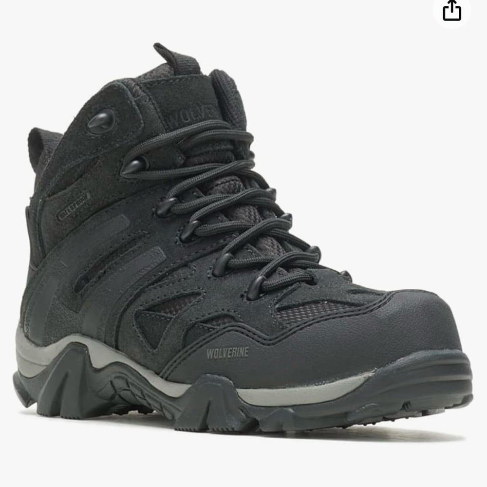 Wolverine Wilderness Waterproof Hiking Boots Composite Toe Black 10W Women’s